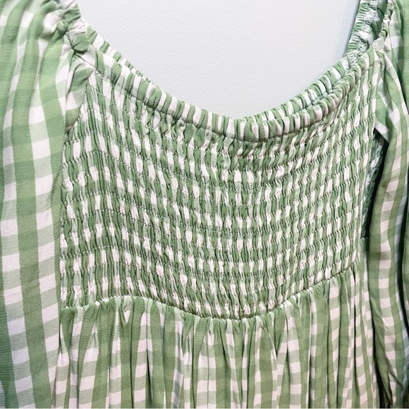 Anthropologie Faithfull the Brand Brisa Midi Dress Green Gingham XS - Picture 4 of 6